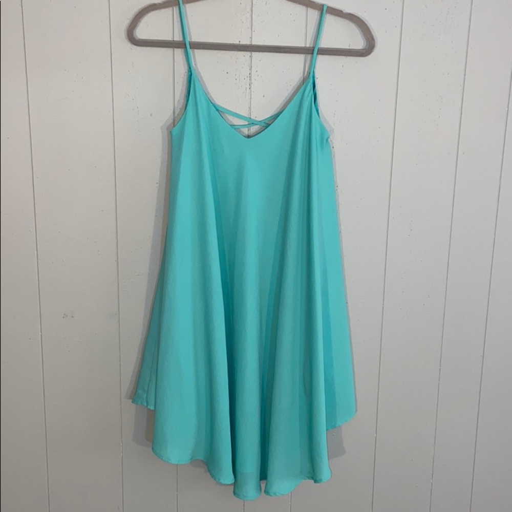 Hi low Turquoise chiffon dress